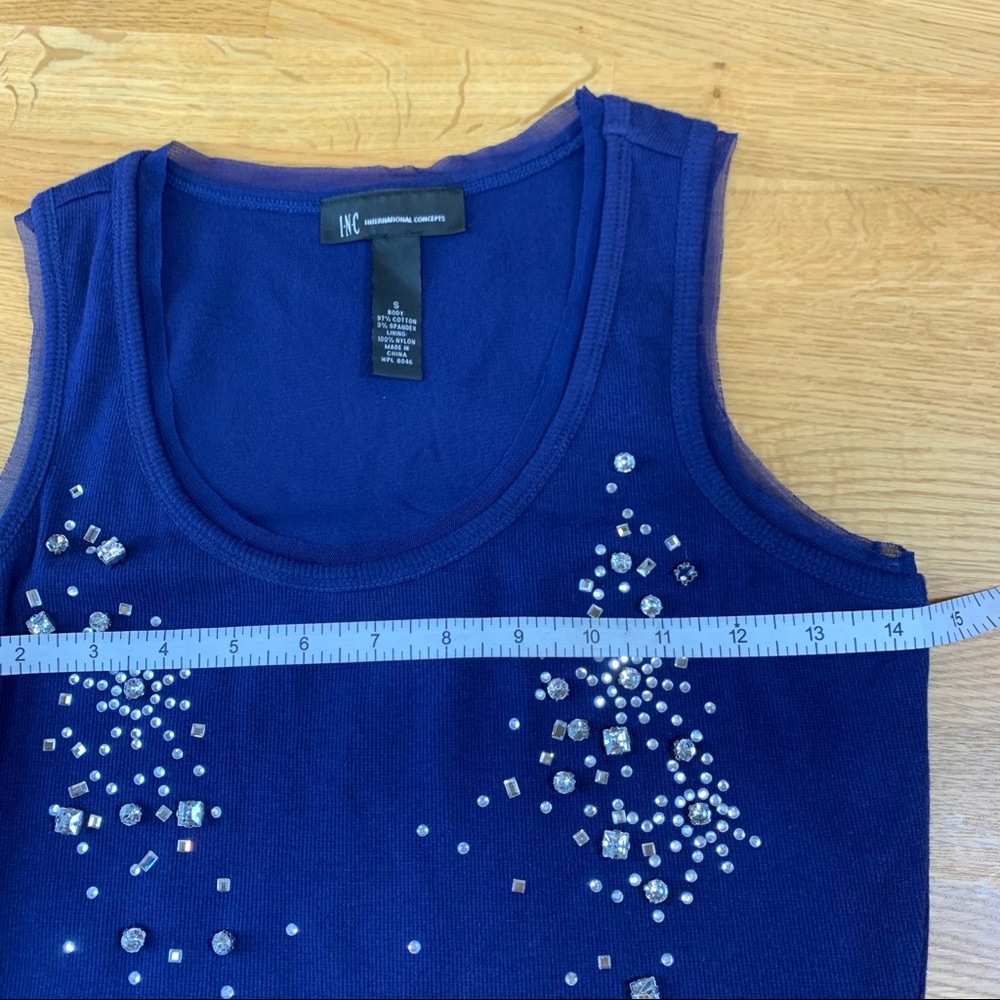 S INC New Navy Rhinestone Tank Top - Picture 8 of 10
